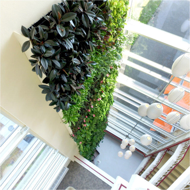 Groene plantenwand door Bloei Interieurbeplanting.